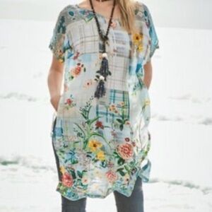Johnny Was Floral Plaid Long Tunic